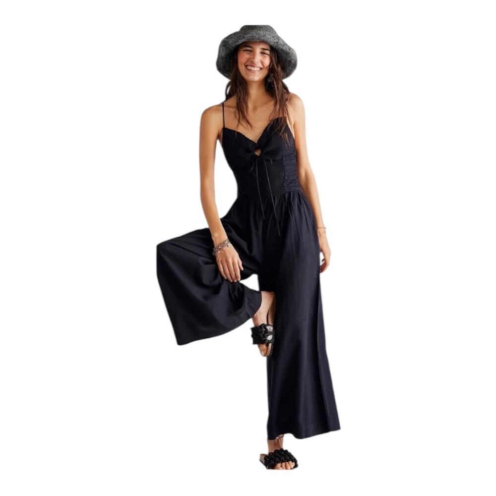 Free People Day Glow Jumpsuit Women Medium Black